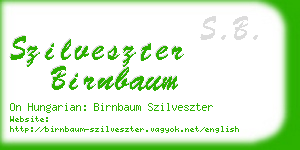 szilveszter birnbaum business card